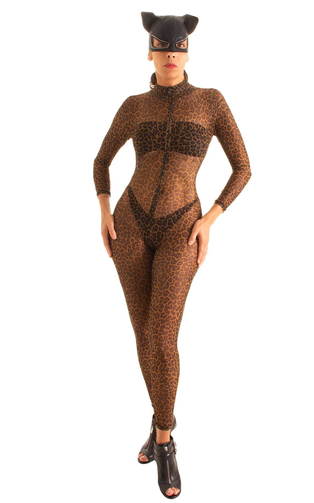 C1FZW - Womens Front Zipper Catsuit for Women - Mesh - Image 7