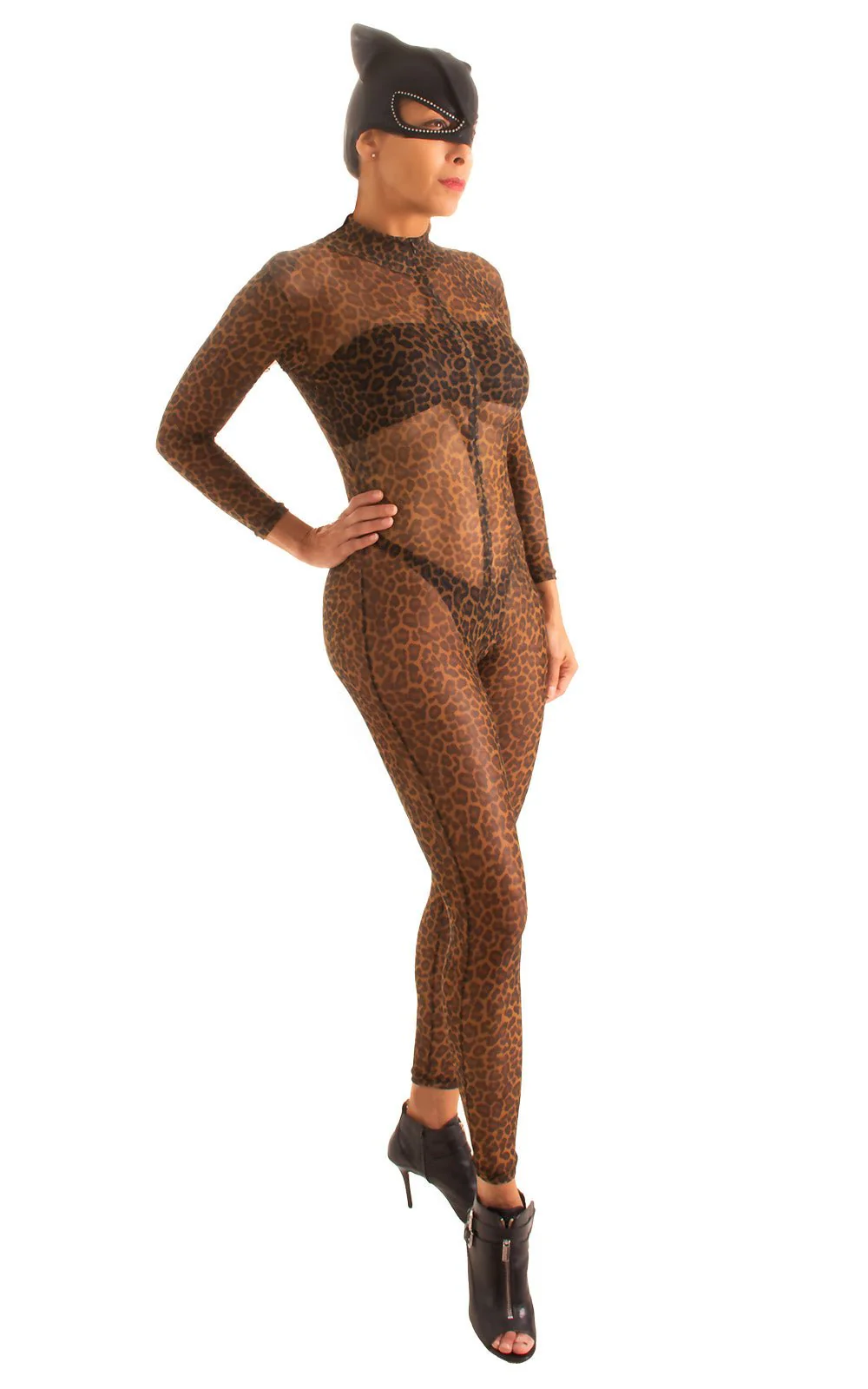 C1FZW - Womens Front Zipper Catsuit for Women - Mesh - Image 9