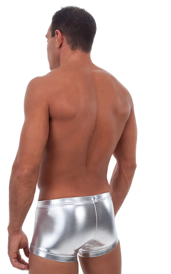 M38 - Mens Square Cut Fitted Watersport Swim Trunks - Color-Blocked - Image 4