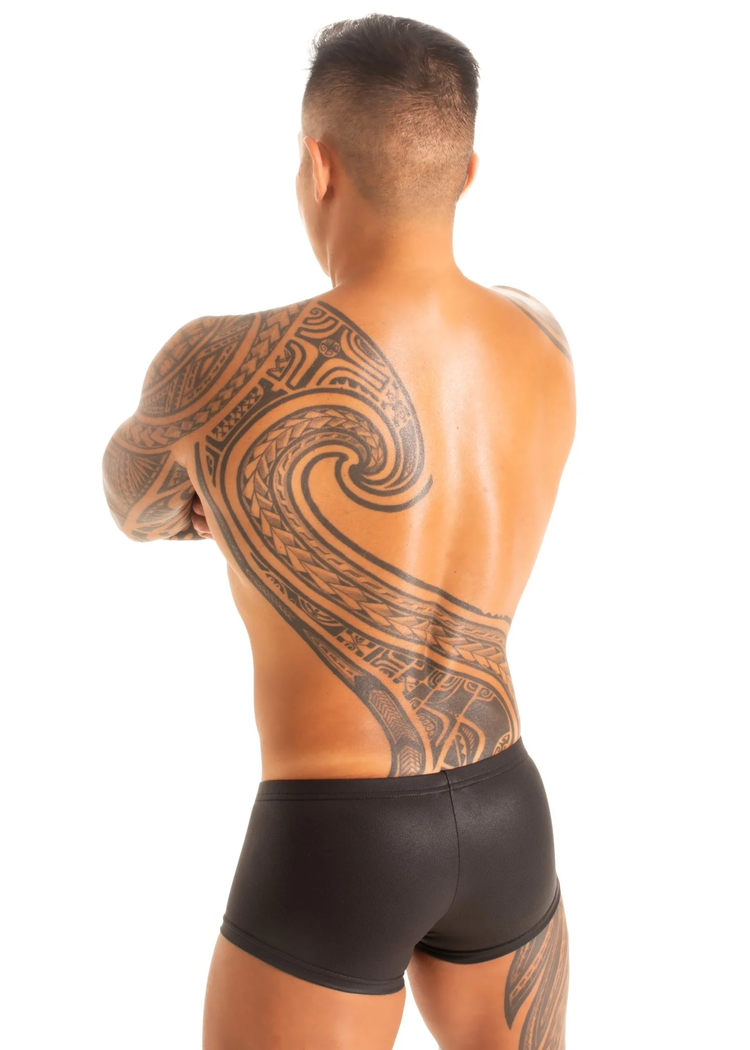 M61 - Mens Low Square Cut Swim Trunks - Metallics - Image 2