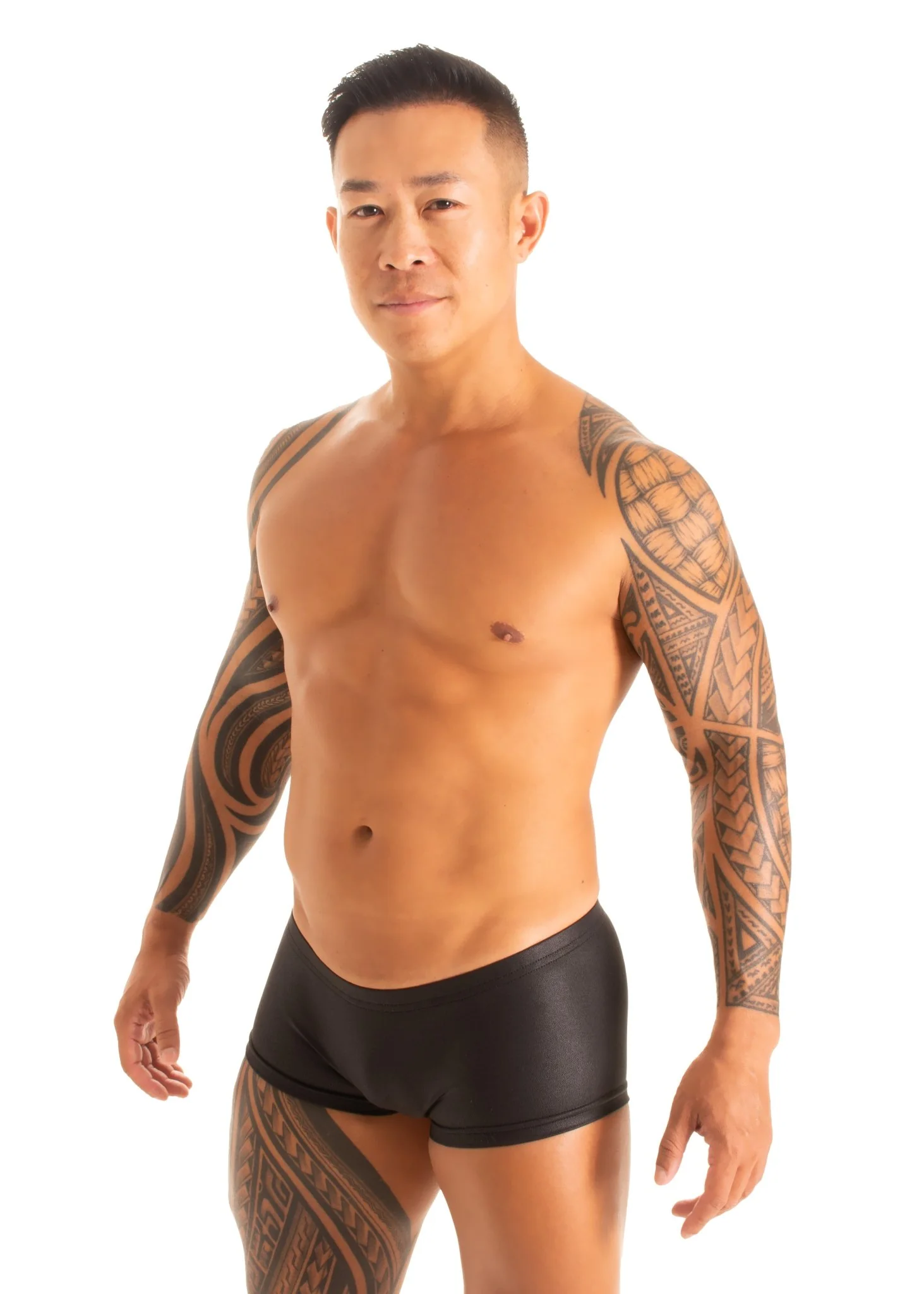 M61 - Mens Low Square Cut Swim Trunks - Metallics - Image 3