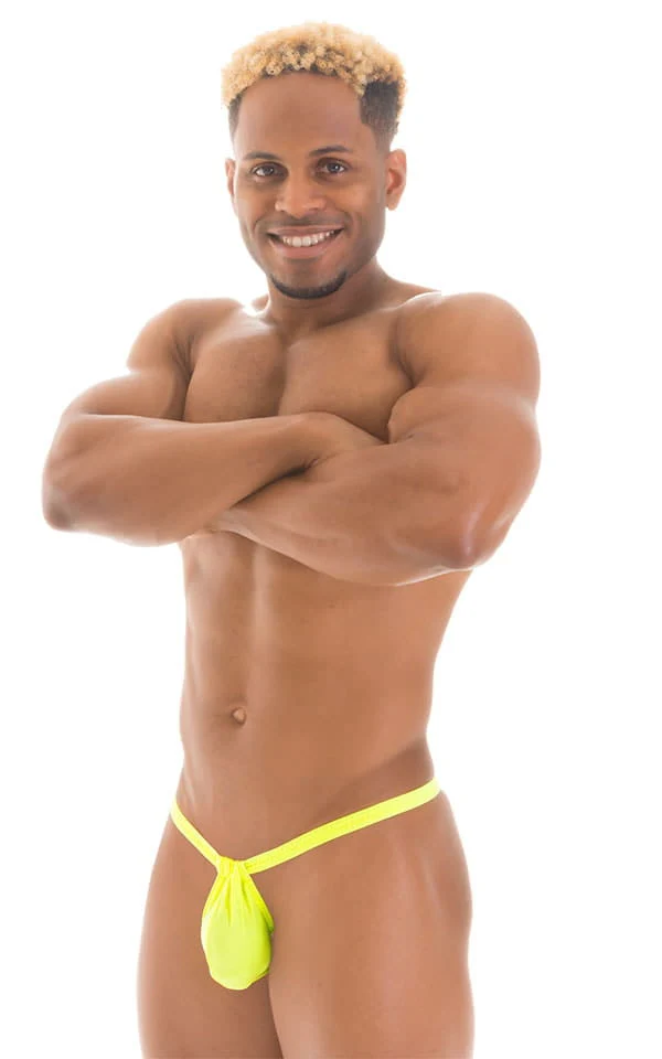 M90 - Mens 4 way Adjustable Micro Bikini Tanga - Solid Sheer Semi Sheer - Image 5