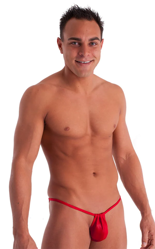M69 - Mens Adjustable to Micro Pouch Tanning Bikini - Wet Look - Image 3