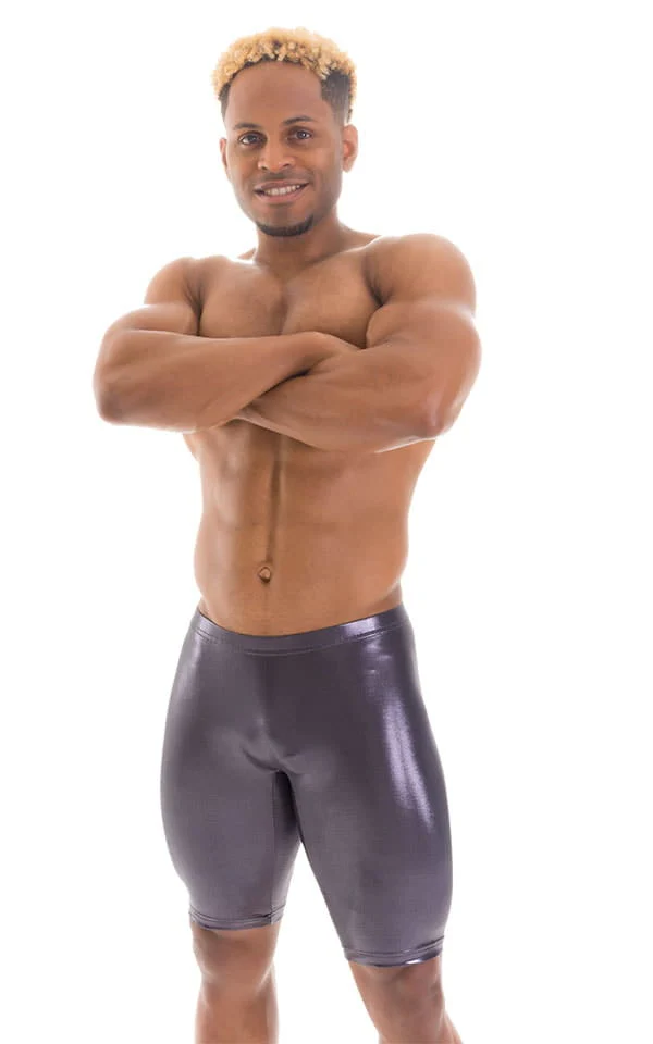 M50 - Mens Bike Length Shorts - Wet Look - Image 11