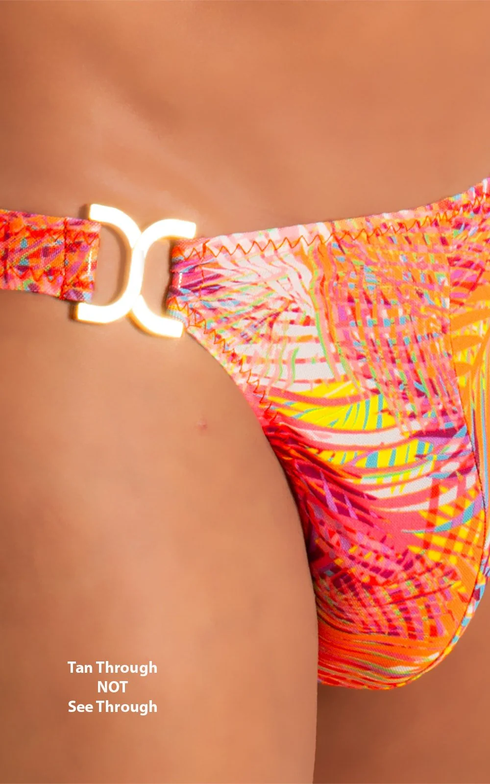 M16DGU - Mens Bikini Briefs with Ornaments - Tan Through - Image 3