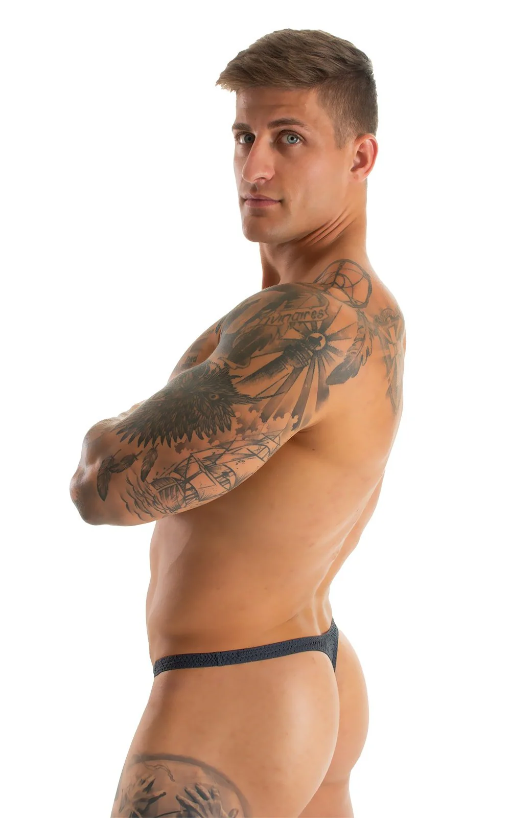 M44 - Mens Bravura Pouch Thong - Mesh - Image 27