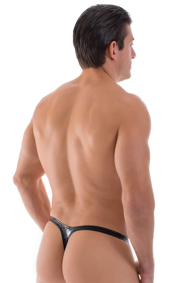 M44 - Mens Bravura Pouch Thong - Wet Look - Image 5