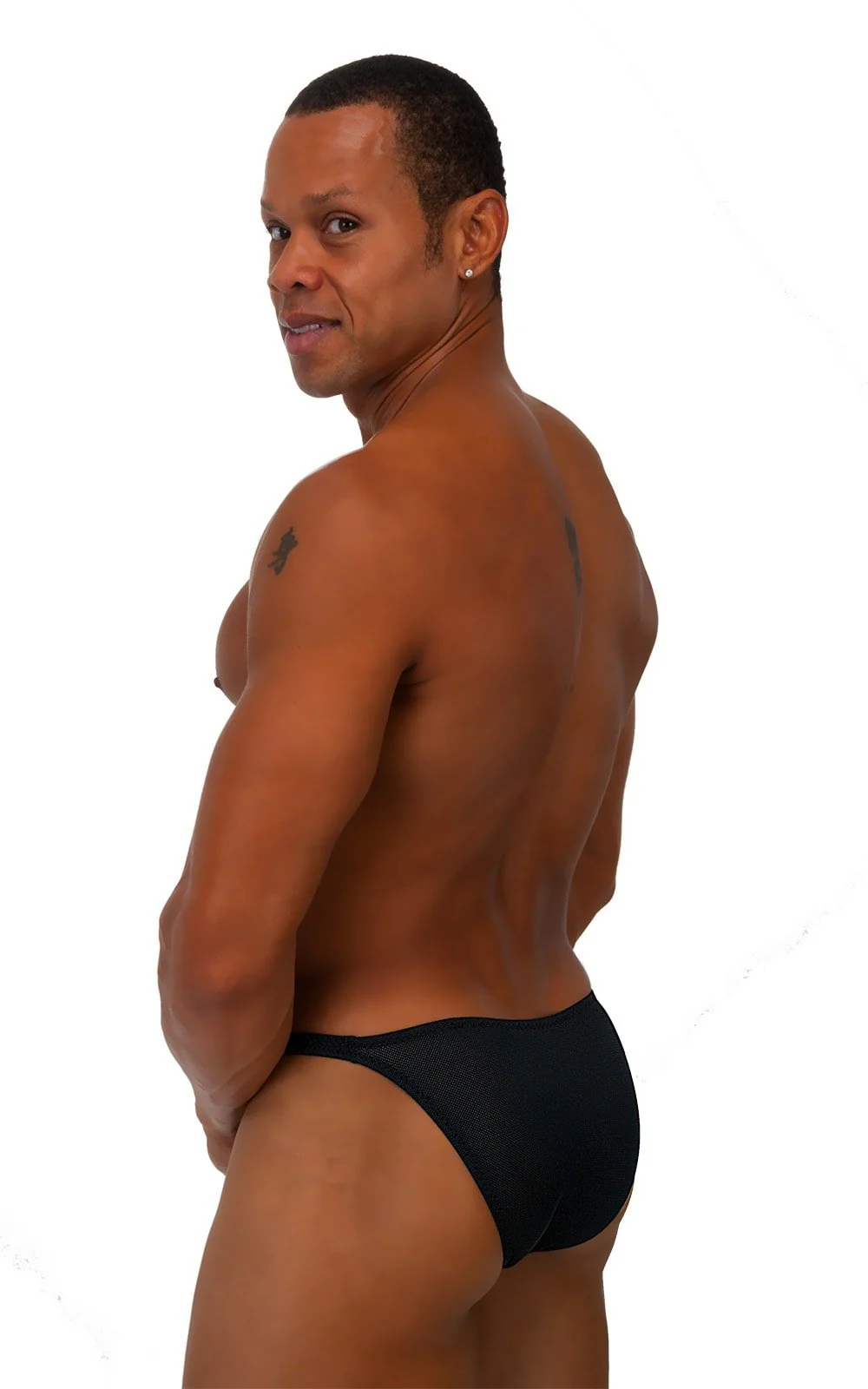 M63 - Mens Classic Brazilian 3/4 Back Bikini - Mesh - Image 12