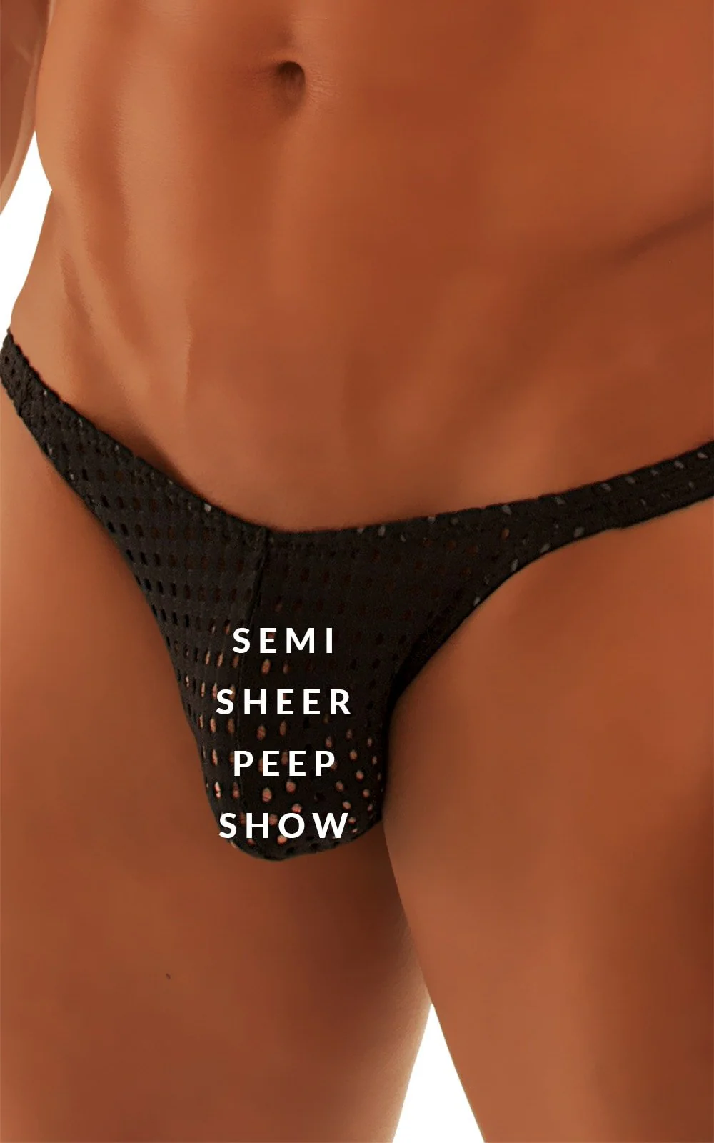 M63 - Mens Classic Brazilian 3/4 Back Bikini - Mesh - Image 19