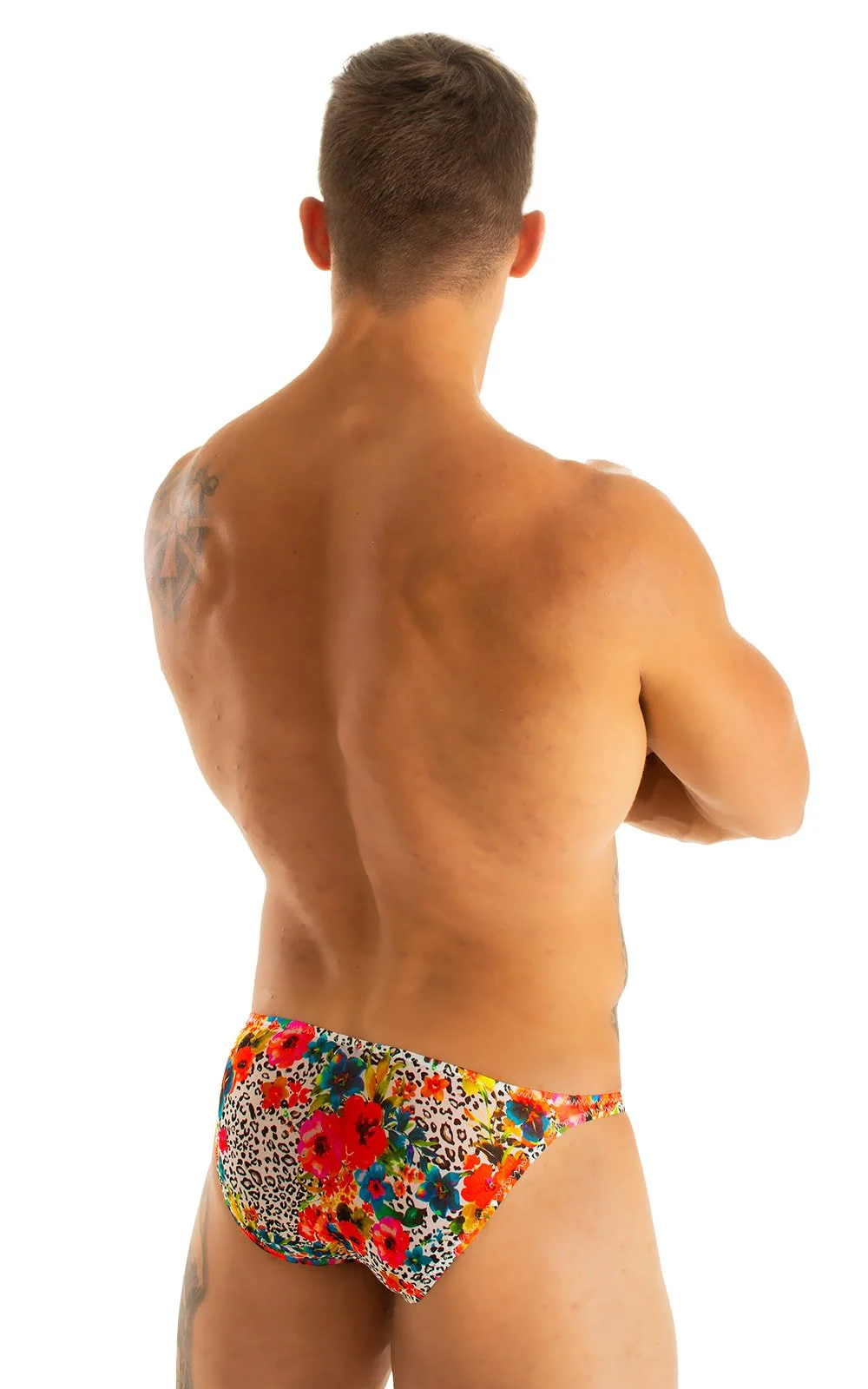 M63 - Mens Classic Brazilian 3/4 Back Bikini - Mesh - Image 2