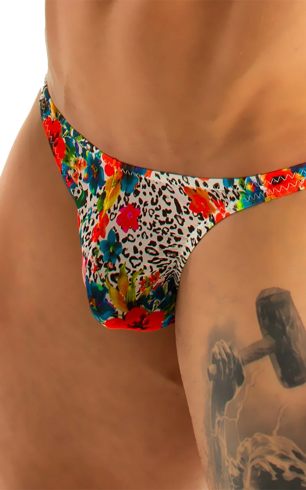 M63 - Mens Classic Brazilian 3/4 Back Bikini - Mesh - Image 3