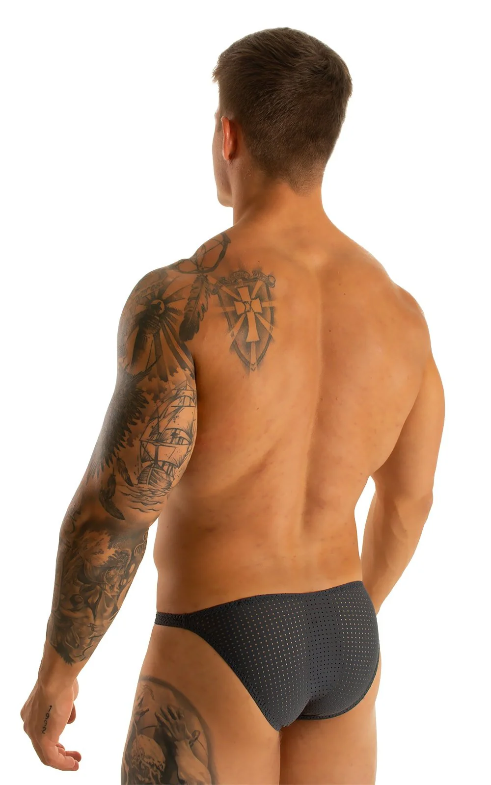 M63 - Mens Classic Brazilian 3/4 Back Bikini - Mesh - Image 31