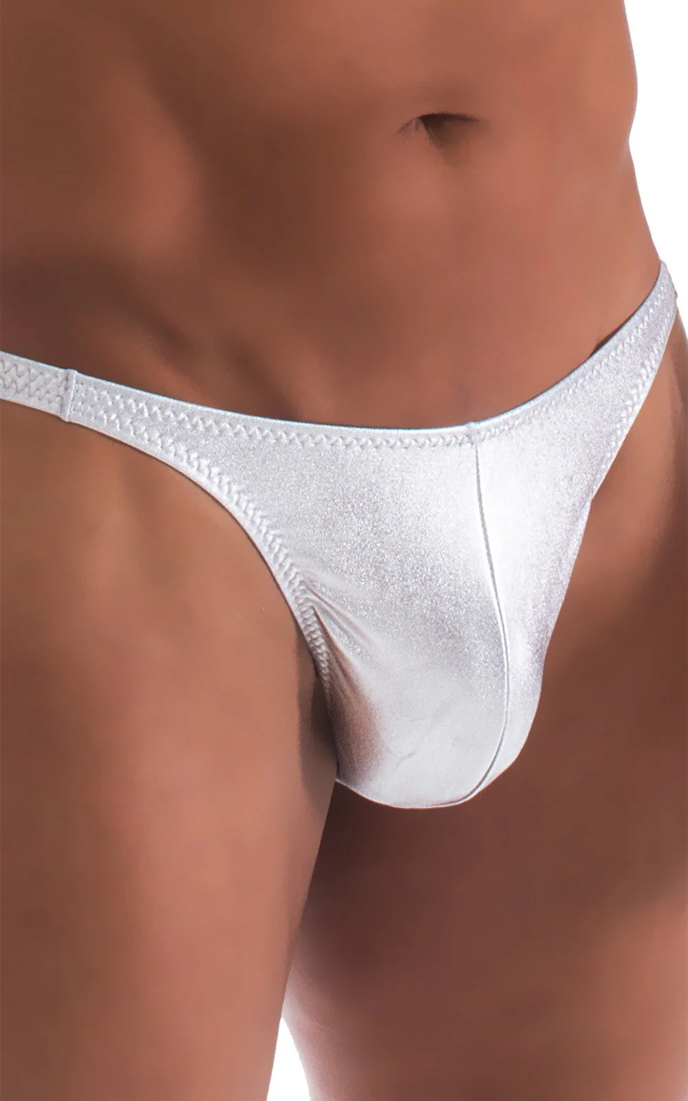 M63 - Mens Classic Brazilian 3/4 Back Bikini - Metallic - Image 8