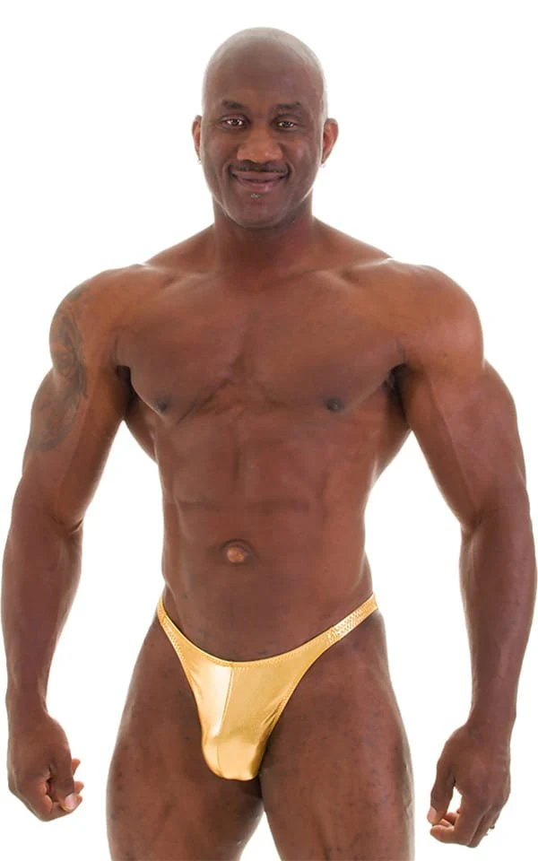 M63 - Mens Classic Brazilian 3/4 Back Bikini - Metallics - Image 4