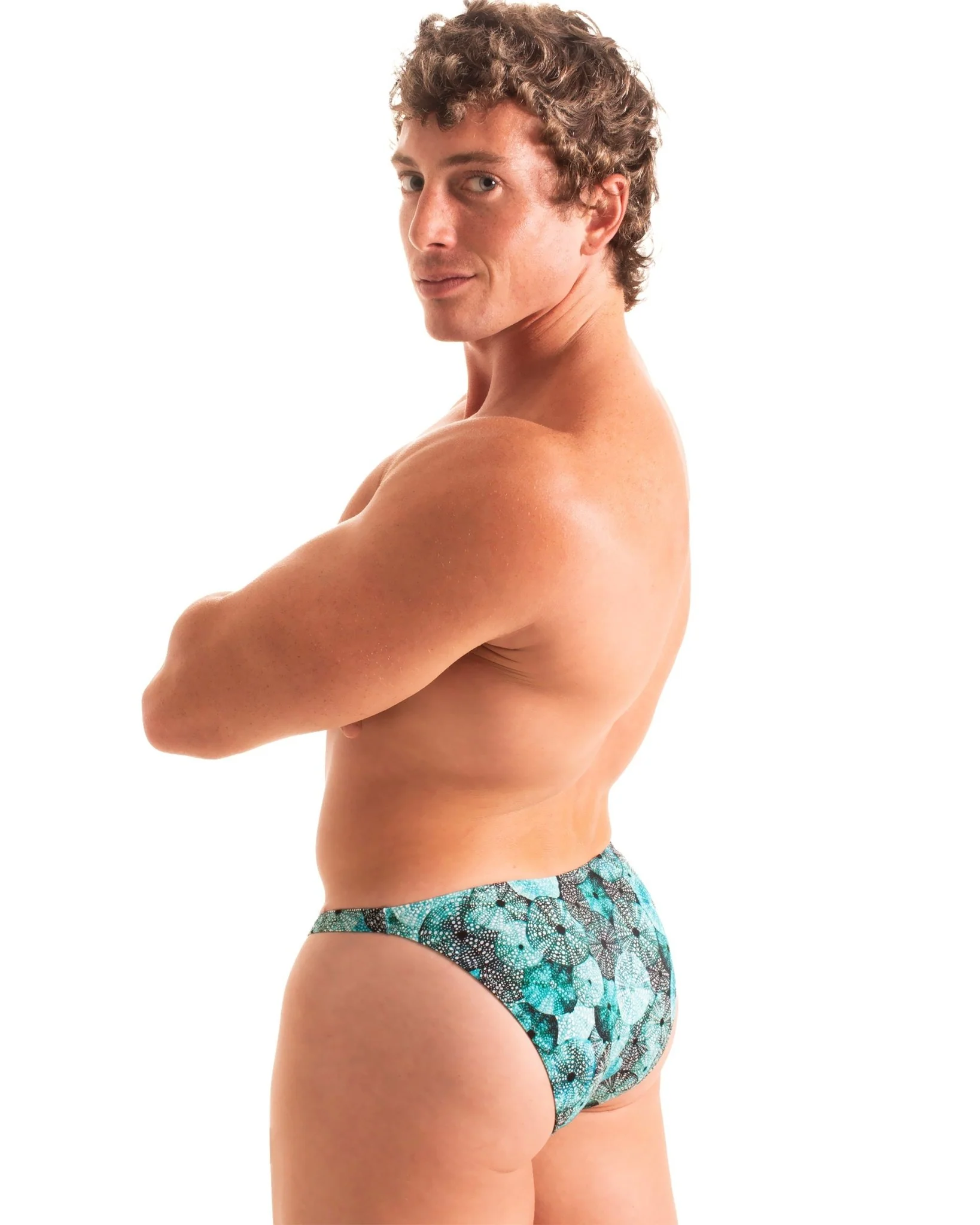 M63 - Mens Classic Brazilian 3/4 Back Bikini - Prints - Image 34