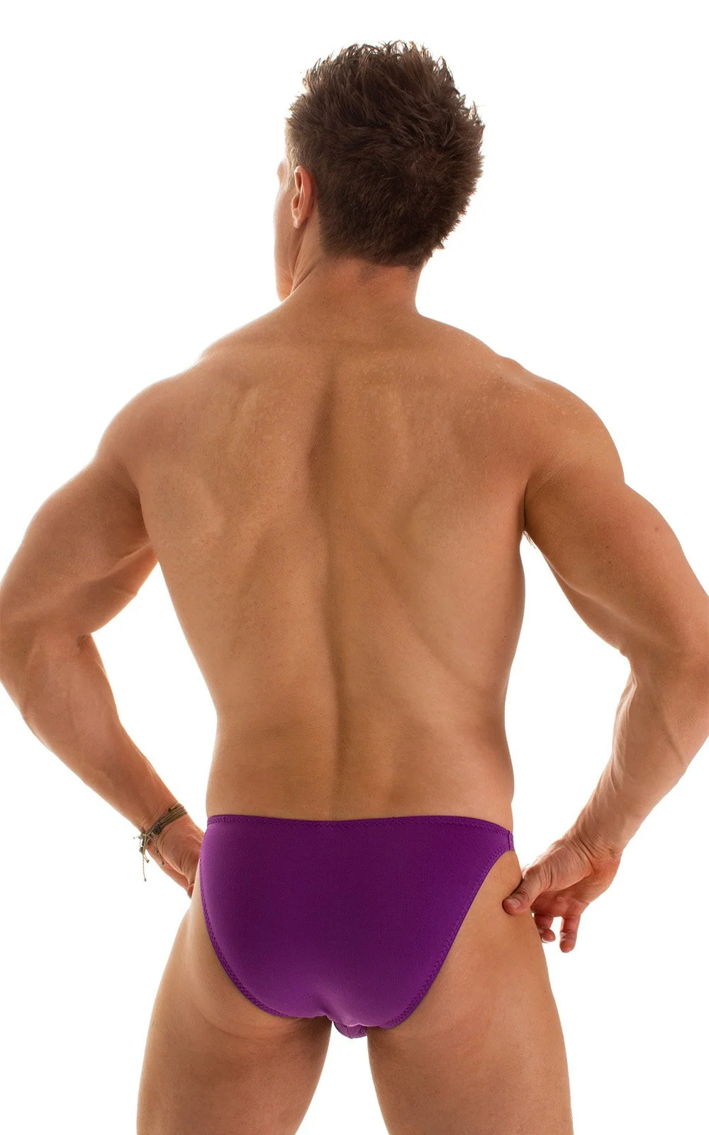 M63 - Mens Classic Brazilian 3/4 Back Bikini - Solid Sheer Semi Sheer - Image 2