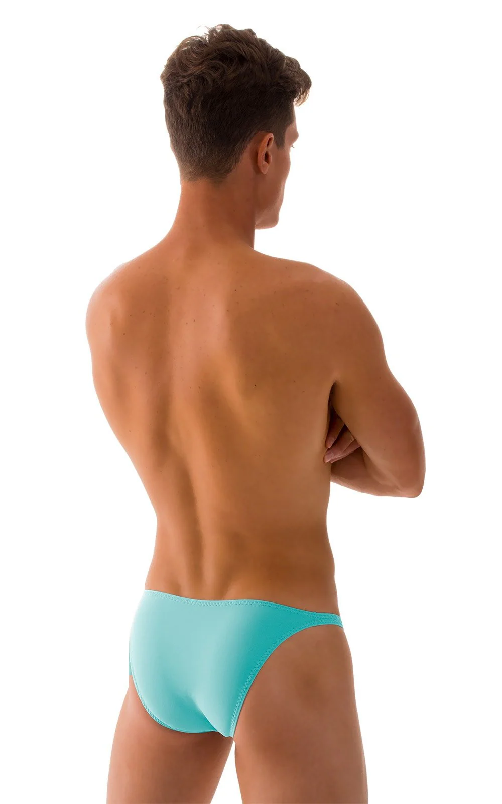 M63 - Mens Classic Brazilian 3/4 Back Bikini - Solids - Image 19