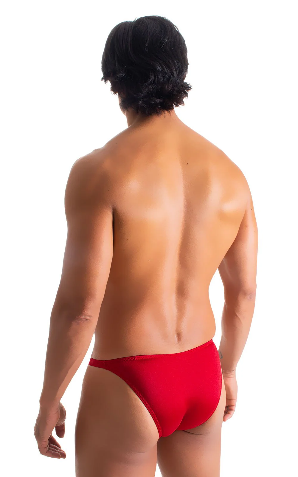 M63 - Mens Classic Brazilian 3/4 Back Bikini - Solids - Image 2