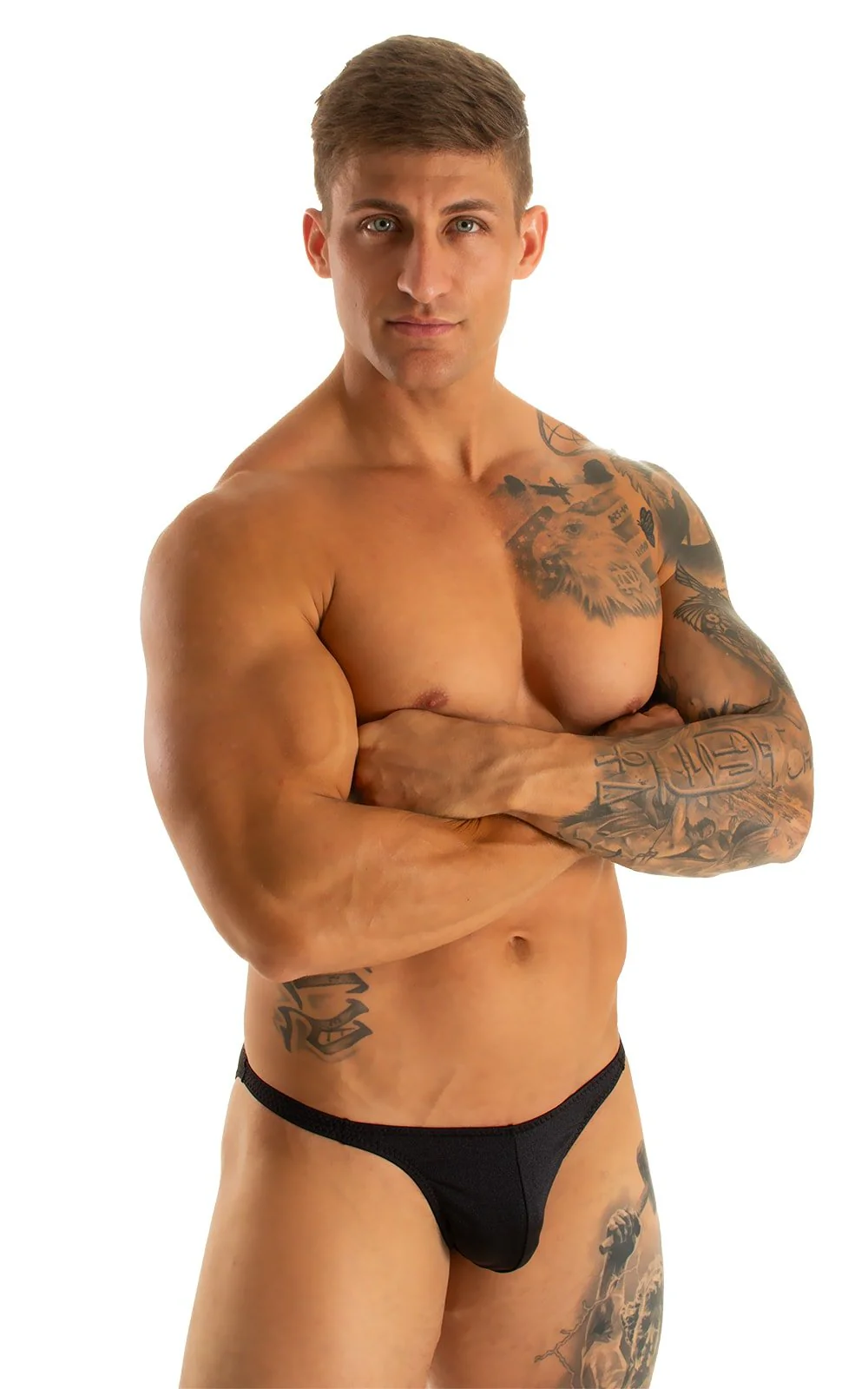 M63 - Mens Classic Brazilian 3/4 Back Bikini - Solids - Image 30