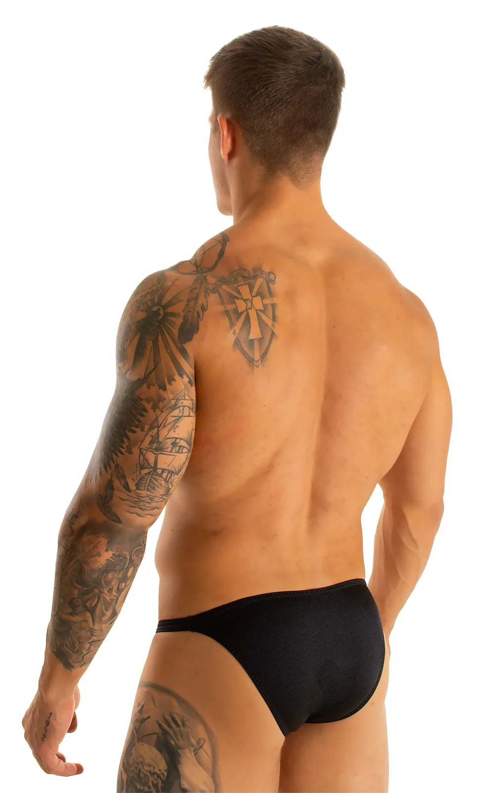 M63 - Mens Classic Brazilian 3/4 Back Bikini - Solids - Image 31