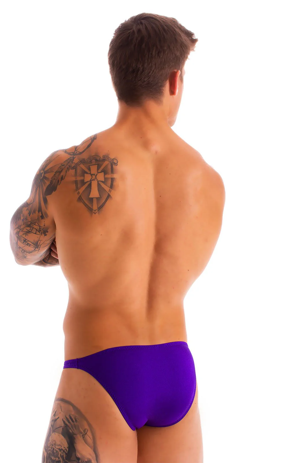 M63 - Mens Classic Brazilian 3/4 Back Bikini - Solids - Image 35