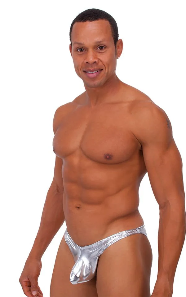 M49 - Mens Exotic Dancer Pistol Bikini with Pouch Enhancement - Metallics - Image 5