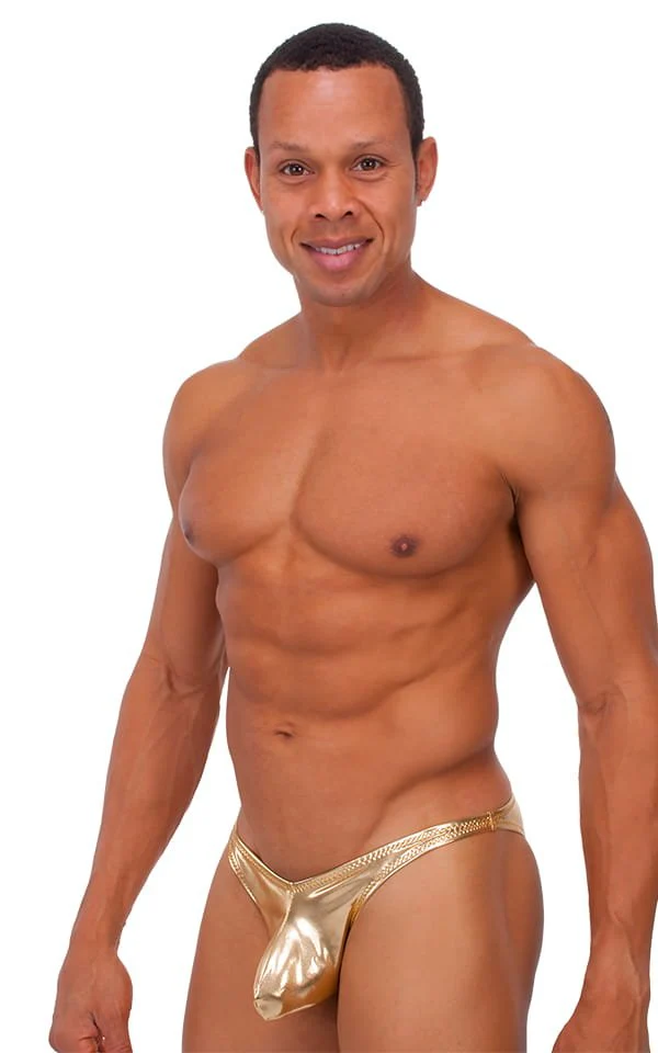 M49 - Mens Exotic Dancer Pistol Bikini with Pouch Enhancement - Metallics - Image 8