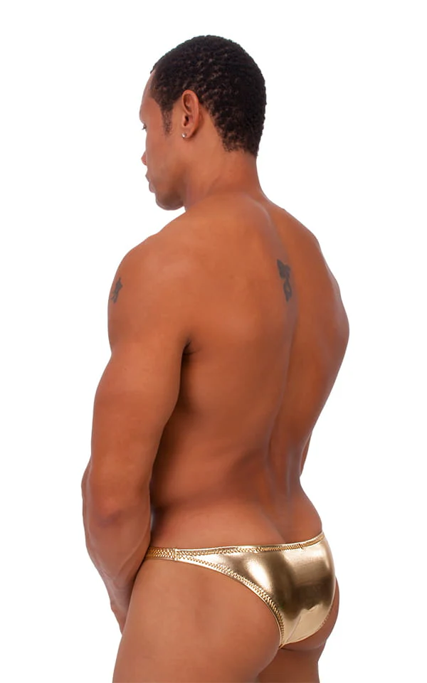 M49 - Mens Exotic Dancer Pistol Bikini with Pouch Enhancement - Metallics - Image 9