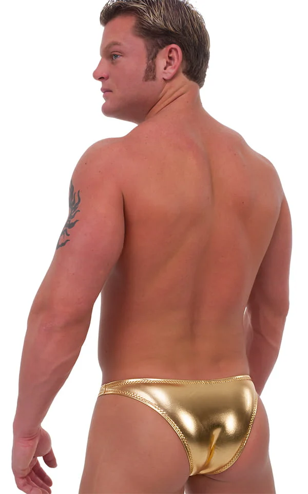 M49X - Mens Exotic Dancer Pistol Bikini with Pouch Enhancement PROLining - Metallics - Image 2