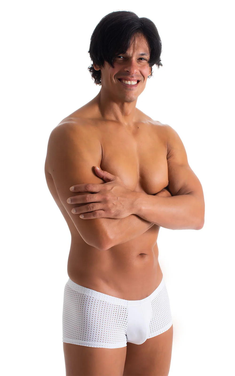 M76 - Mens Fitted Pouch Boxer Swim Trunks - Solids - Image 15