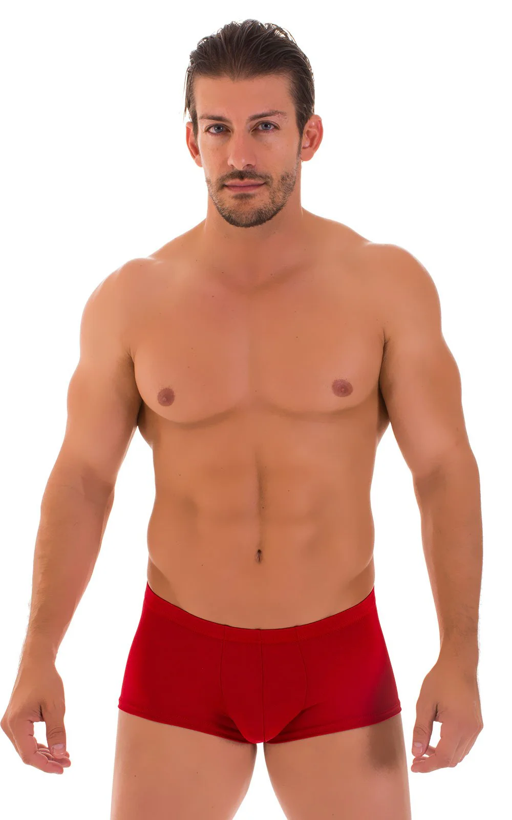 M76 - Mens Fitted Pouch Boxer Swim Trunks - Solids - Image 22