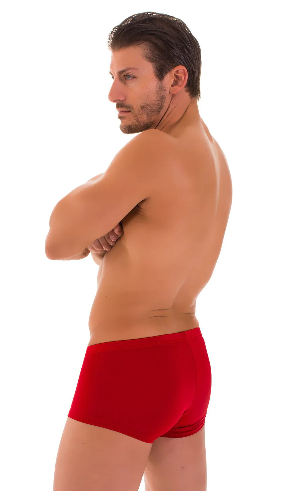 M76 - Mens Fitted Pouch Boxer Swim Trunks - Solids - Image 23