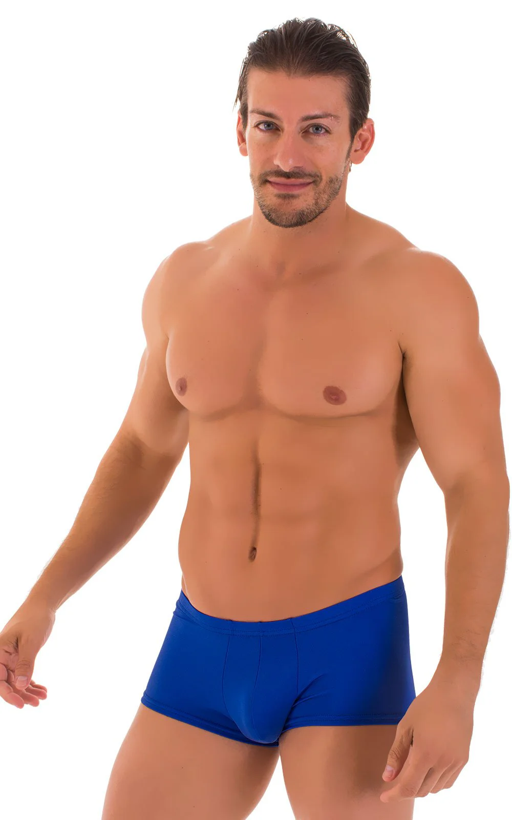 M76 - Mens Fitted Pouch Boxer Swim Trunks - Solids - Image 27