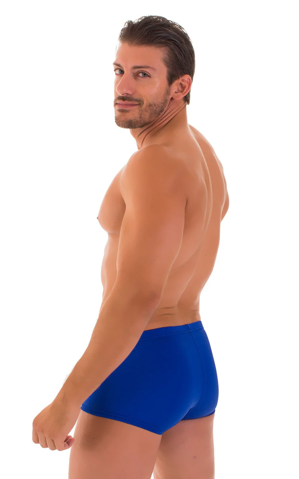 M76 - Mens Fitted Pouch Boxer Swim Trunks - Solids - Image 28