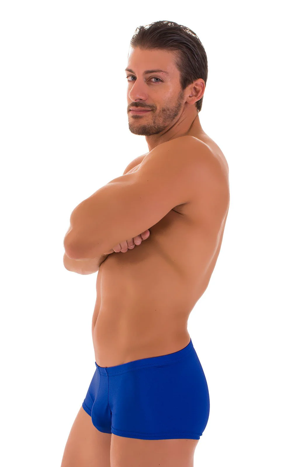 M76 - Mens Fitted Pouch Boxer Swim Trunks - Solids - Image 29