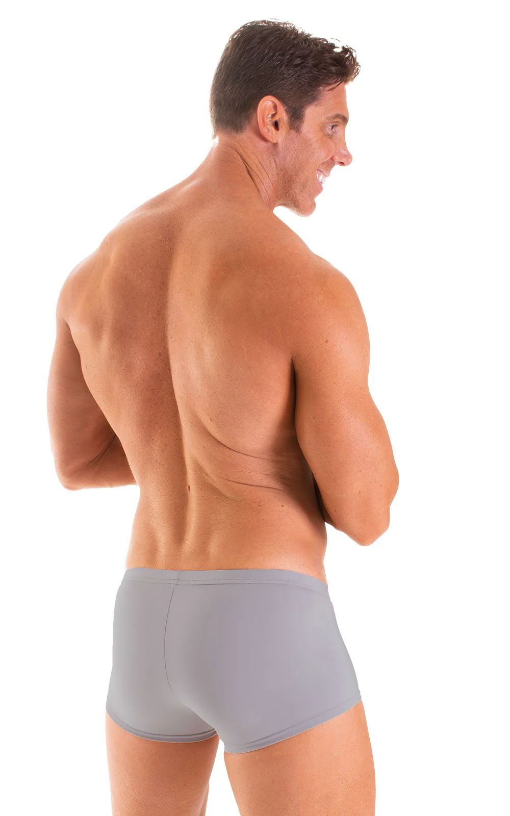 M76 - Mens Fitted Pouch Boxer Swim Trunks - Solids - Image 5