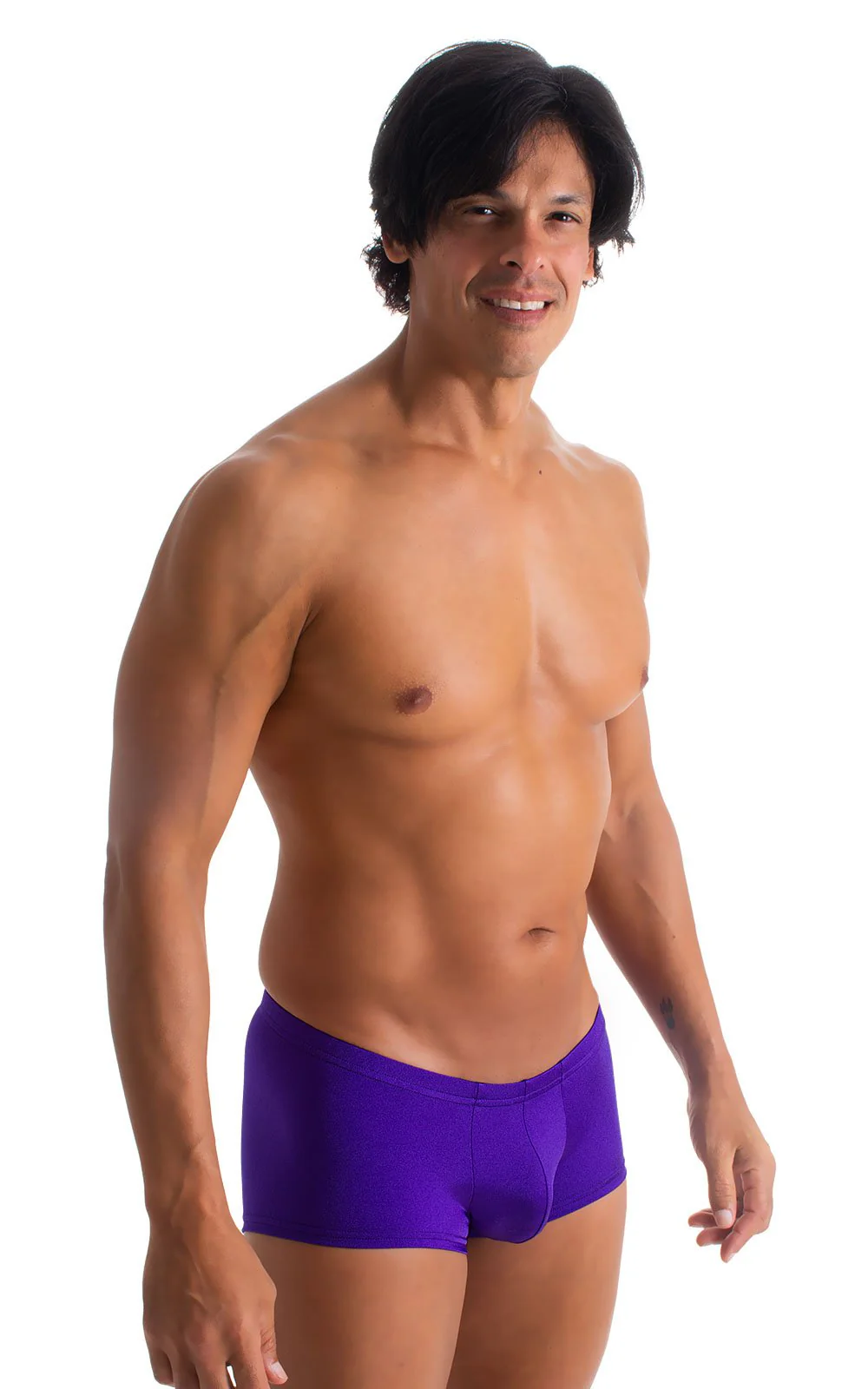 M76 - Mens Fitted Pouch Boxer Swim Trunks - Solids - Image 8