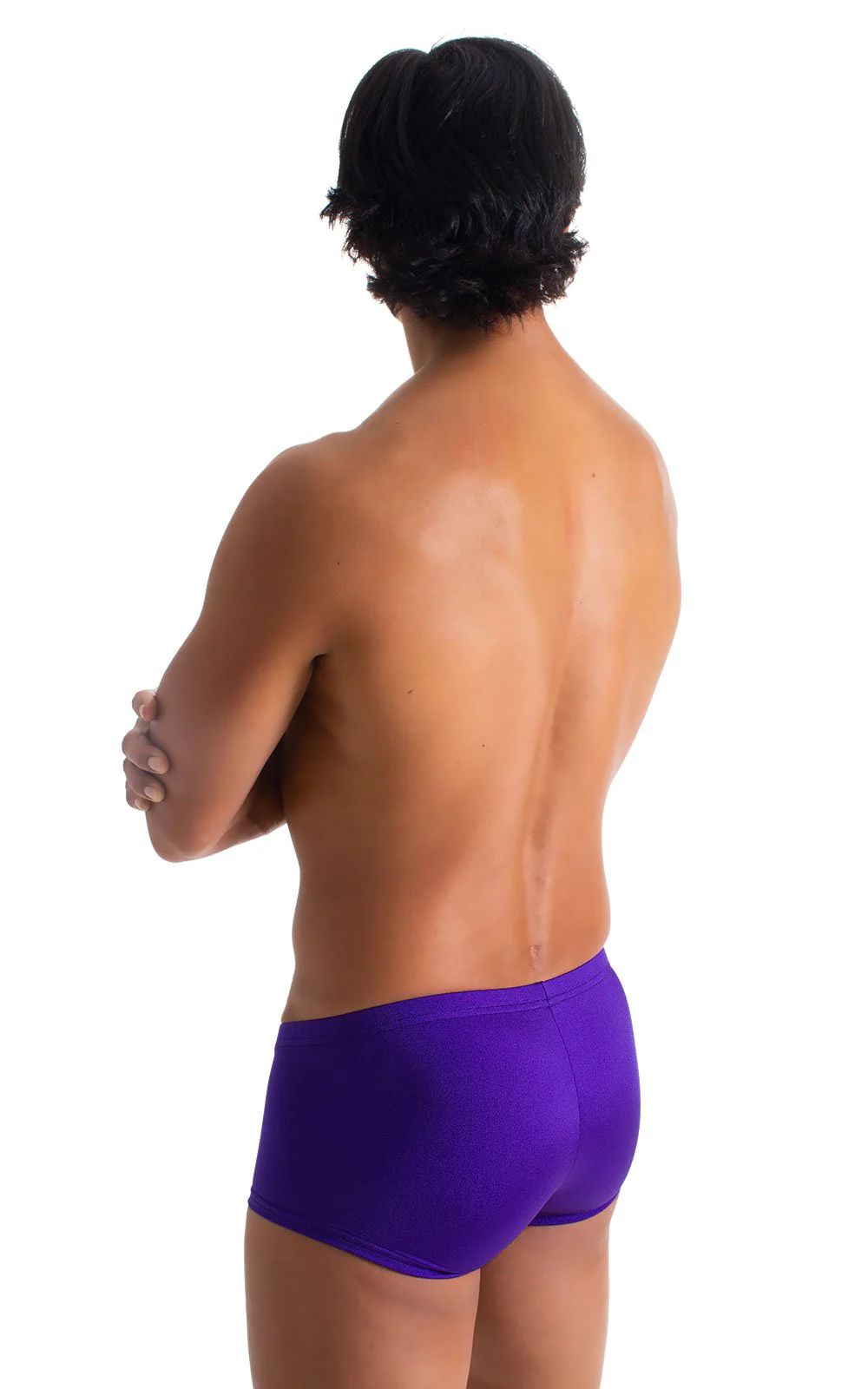 M76 - Mens Fitted Pouch Boxer Swim Trunks - Solids - Image 9