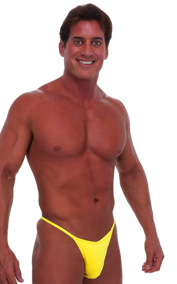 M18 - Mens Fitted Pouch Puckered 1/2 Back Bikini - Solids - Image 4