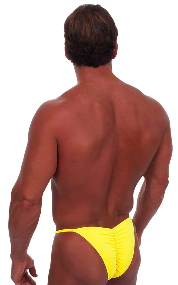 M18 - Mens Fitted Pouch Puckered 1/2 Back Bikini - Solids - Image 5