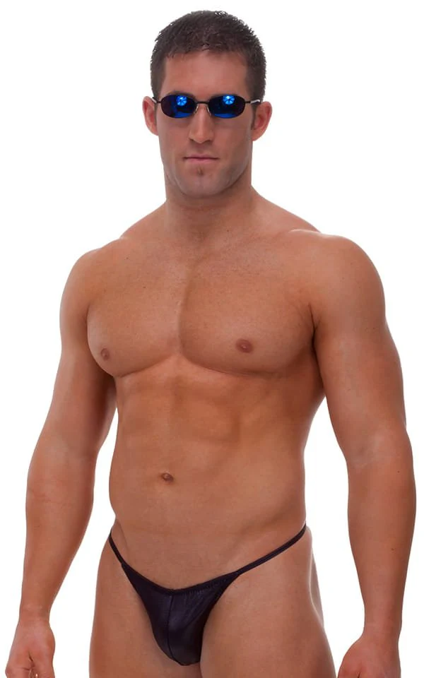 M18 - Mens Fitted Pouch Puckered 1/2 Back Bikini - Wet Look