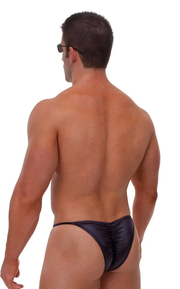 M18 - Mens Fitted Pouch Puckered 1/2 Back Bikini - Wet Look - Image 2
