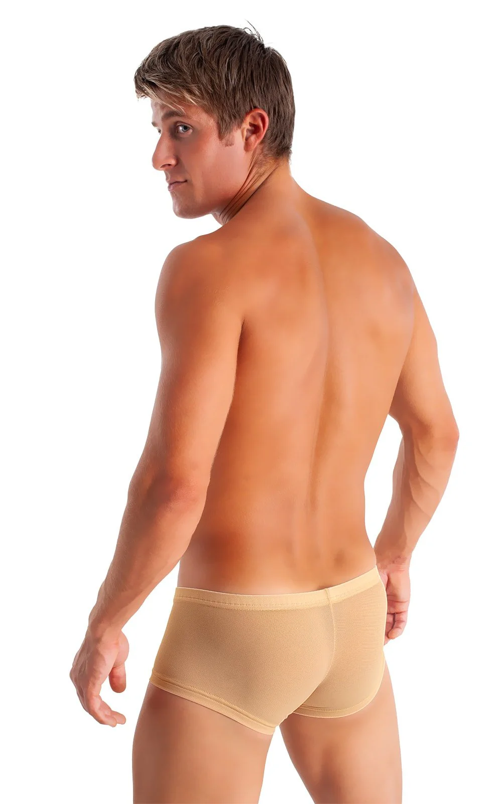 M61 - Mens Low Square Cut Swim Trunks - Mesh - Image 11