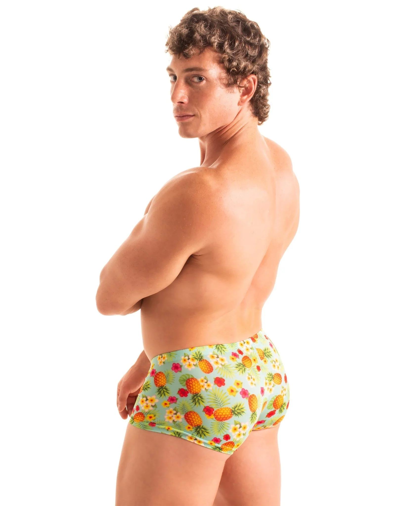 M61 - Mens Low Square Cut Swim Trunks - Prints - Image 33