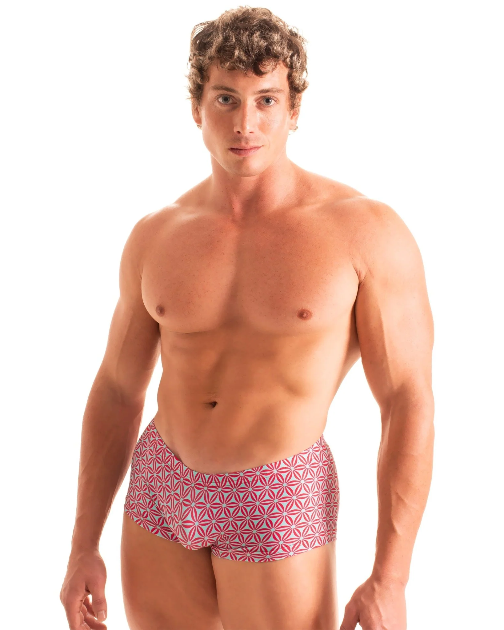 M61 - Mens Low Square Cut Swim Trunks - Prints - Image 41