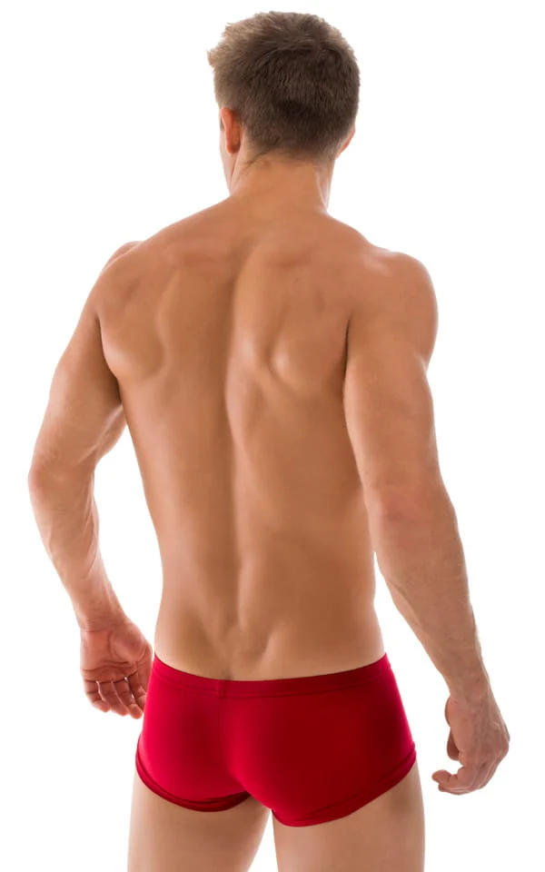 M61 - Mens Low Square Cut Swim Trunks - Solid Sheer Semi Sheer - Image 16