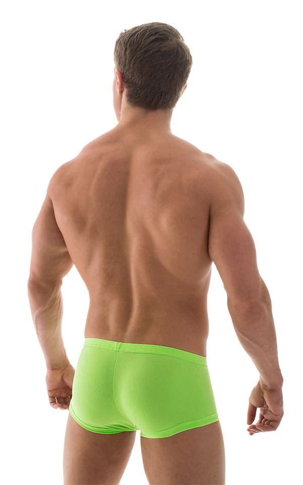 M61 - Mens Low Square Cut Swim Trunks - Solid Sheer Semi Sheer - Image 21
