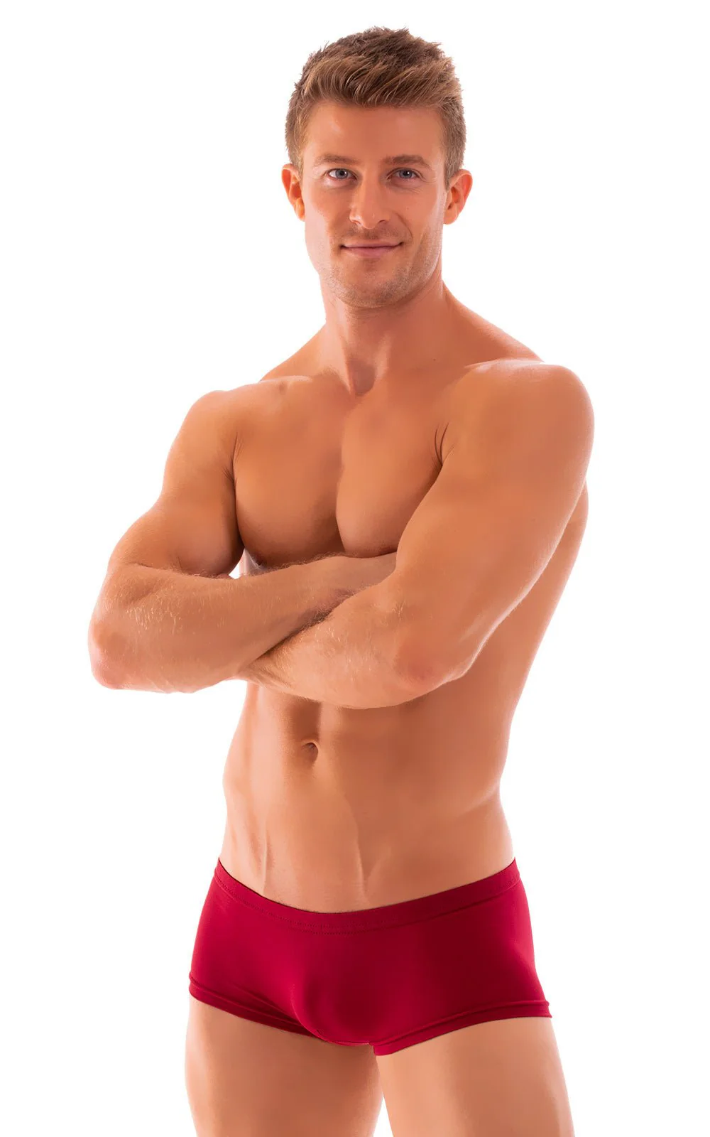 M61 - Mens Low Square Cut Swim Trunks - Solids - Image 15