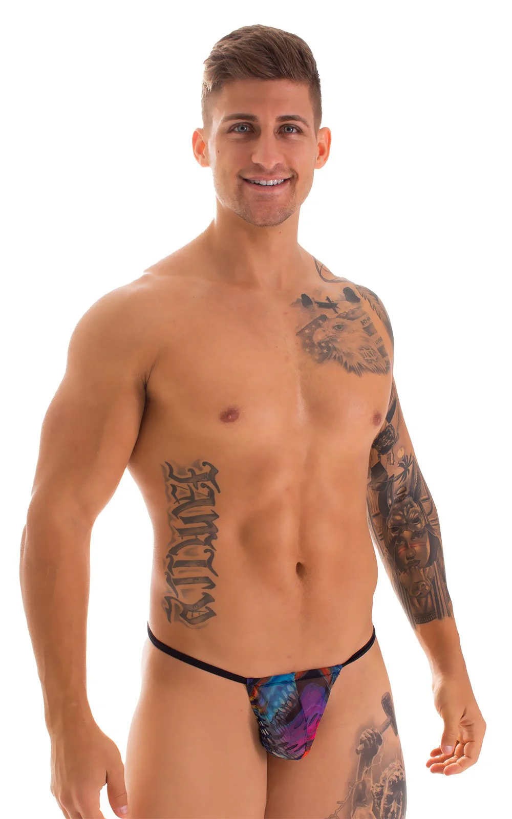 M1R2 - Mens Micro Adjustable G String Bikini - Mesh - Image 35