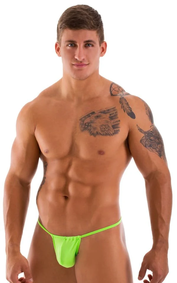 M1R2 - Mens Micro Adjustable G String Bikini - Solid Sheer - Image 12